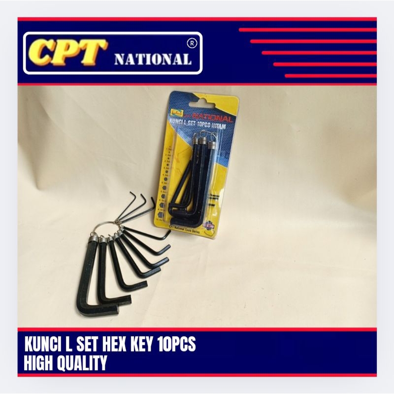 Kunci L Hex Key Set 10pcs Kunci L Set Hitam Cpt National