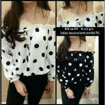 BLOUSE WANITA BAL ONDE / NEVY /  FIT TO L / KOREA / BAHAN TWISCONE