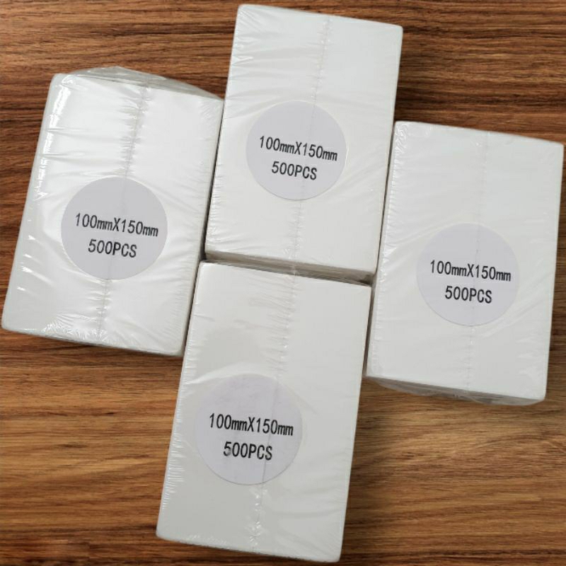 

Kertas stiker label thermal 100 x 150 mm isi 500 lembar