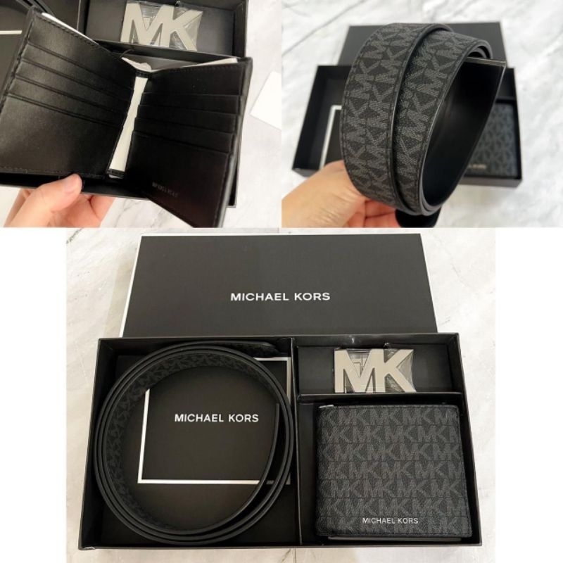 MICHAEL KORS GIFT SET BELT WALLET ORIGINAL