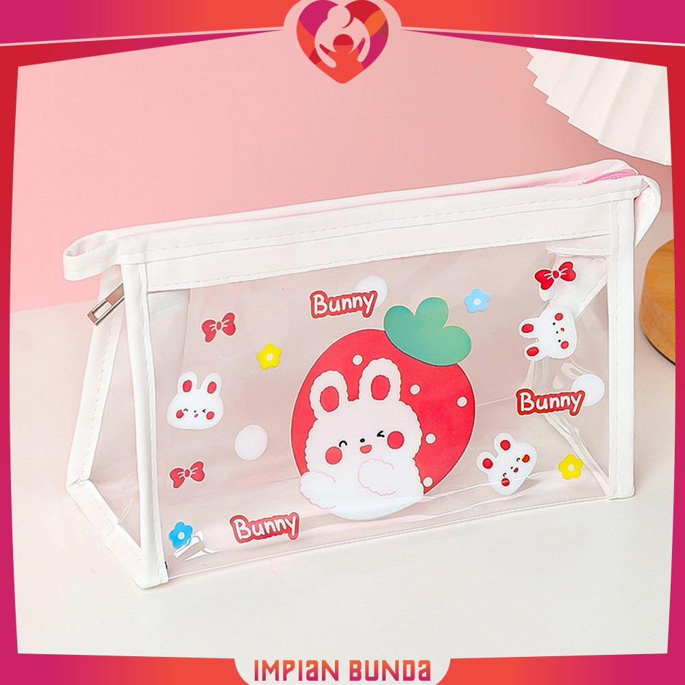 

Pouch Tempat Pensil Transparan Motif Kartun Multifungsi / Tas Pencil Case Anak Ala Korea Travel Serbaguna Impian Bunda A60