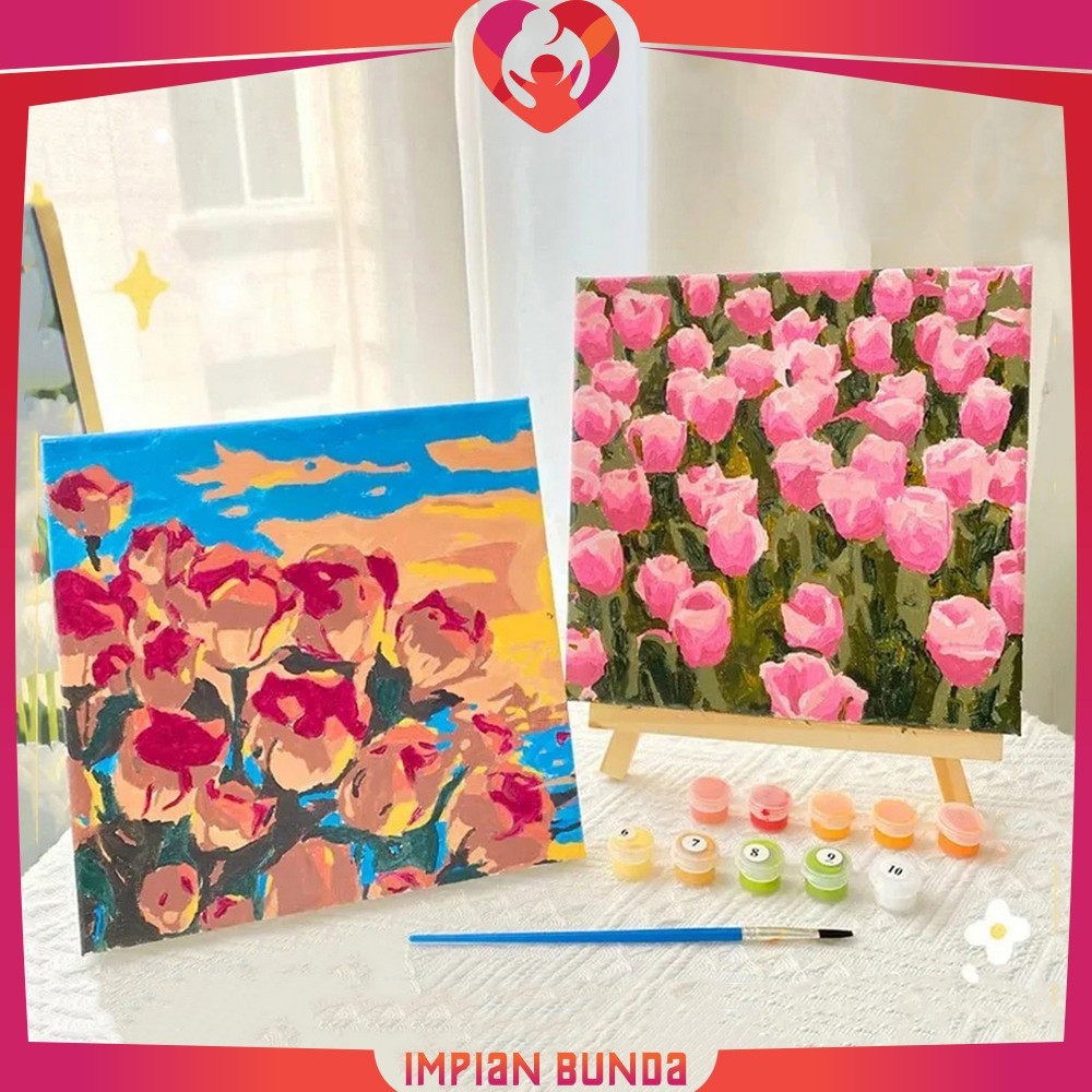 

Paint By Number Kit Uk 20x20cm Kanvas Siap Lukis Bunga Pemandangan / Wall Decoration Diy Digital Painting Canvas / Lukisan Canvas Acrylic Aesthetic Impian Bunda A110