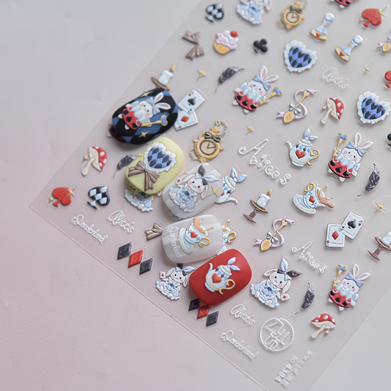 

Sticker Nail Art-Alice in Wonderland Series