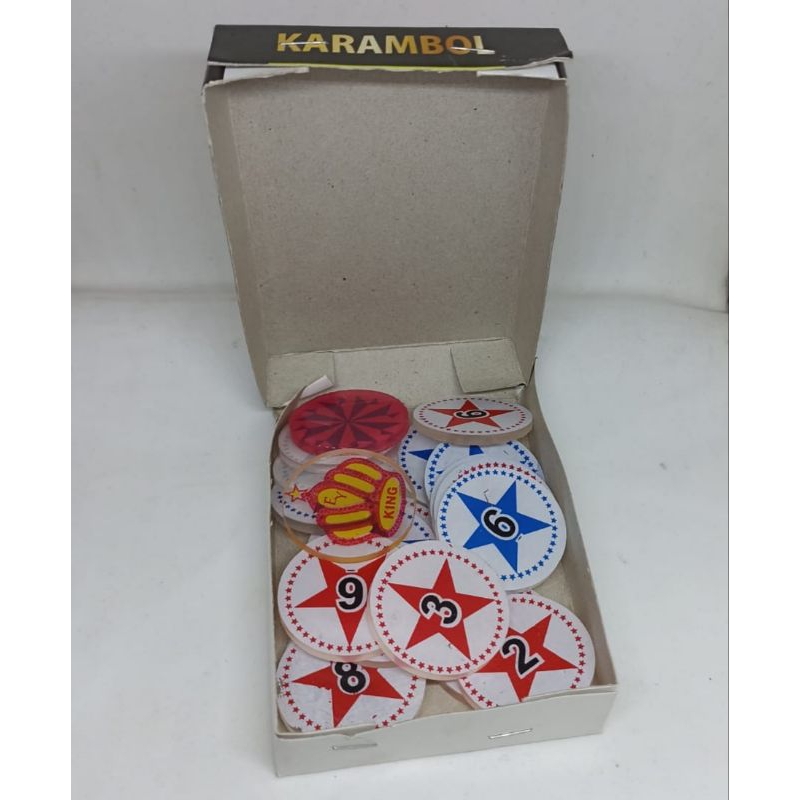 KOIN BIJI CARAMBOL KEPINGAN COIN MIKA KARAMBOL TEBAL 3MM DIAMETER 3CM CARROM BALL