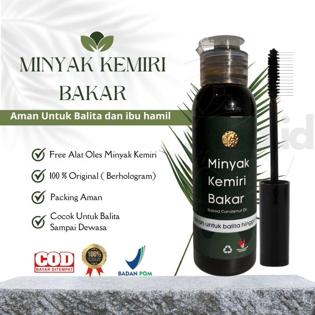 (COD) Minyak Kemiri Bakar 100ml Original Asli - Penumbuh Rambut Kumis Alis / Penghitam Rambut / Terl