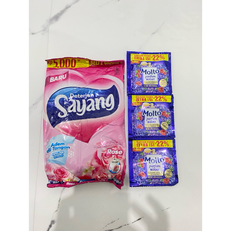 SERBA 5000 - Sayang Detergent + 3 sachet Molto Pewangi