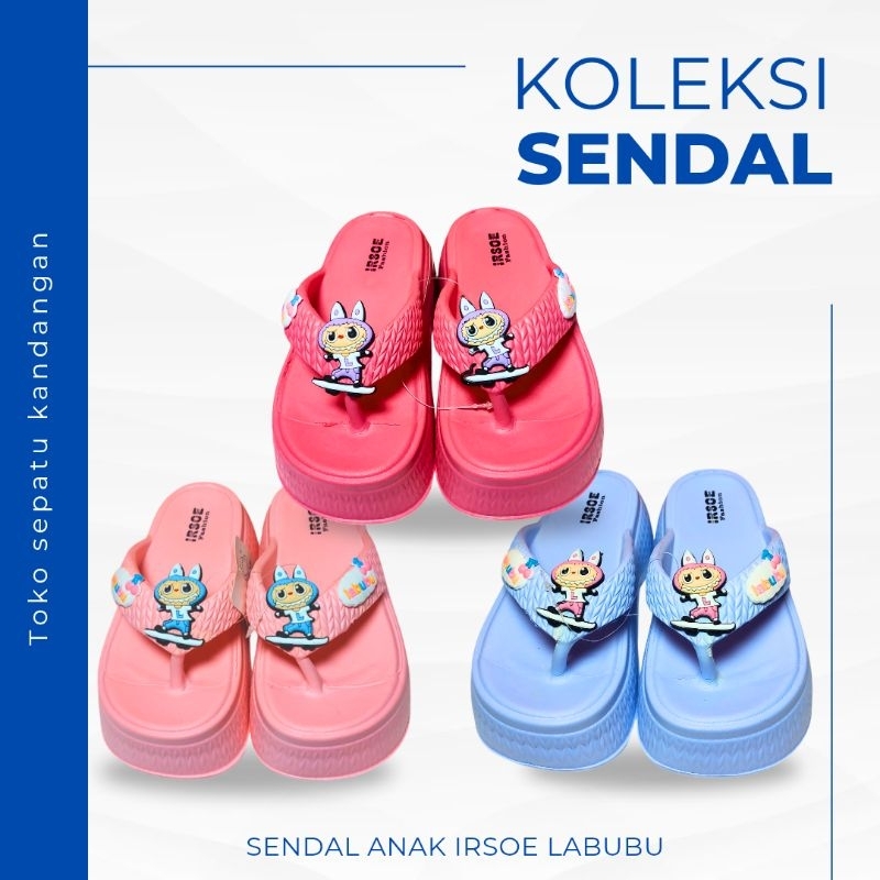 Sendal Plastik Jelly Anak-anak Cewek Perempuan Sandal Lucu Karet Tahan Air Irsoe Asli 100% Original