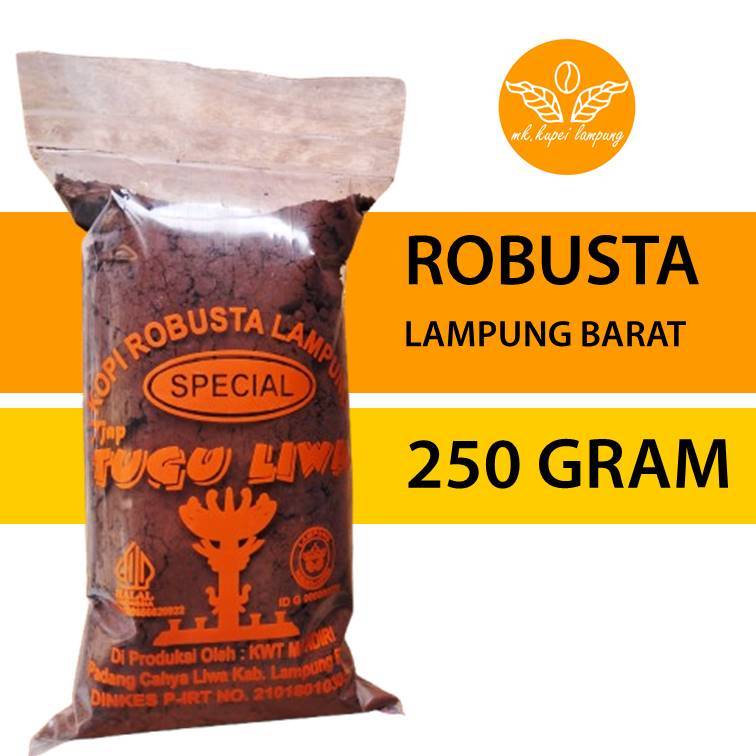

Kopi Bubuk Robusta Lampung Spesial Tjap Tugu Liwa 250 Gram