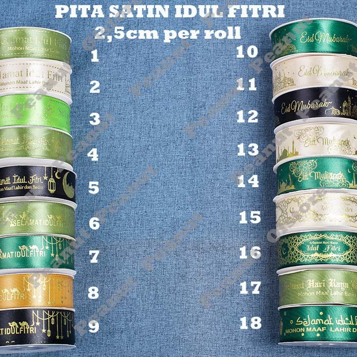 

Pita Satin Idul Fitri 2,5 cm per Roll