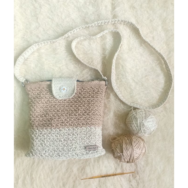 TAS  POLY RAJUT / TAS SELEMPANG RAJUT / DOMPET HP WANITA RAJUT