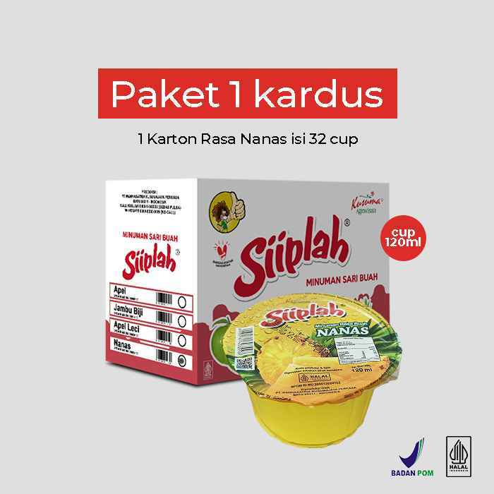 

Siiplah Minuman Sari Buah Rasa Nanas Cup 120ml - Paket 1 Karton 32Ppcs