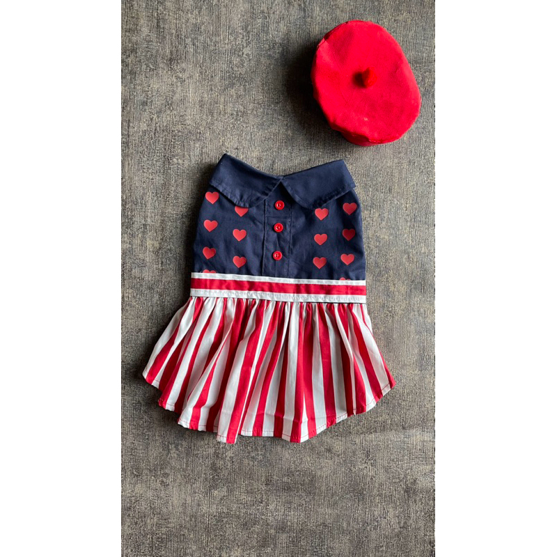 pet cotton love vintage dress lucu anabul korea baju anjing tshirt doggy besar baju kucing