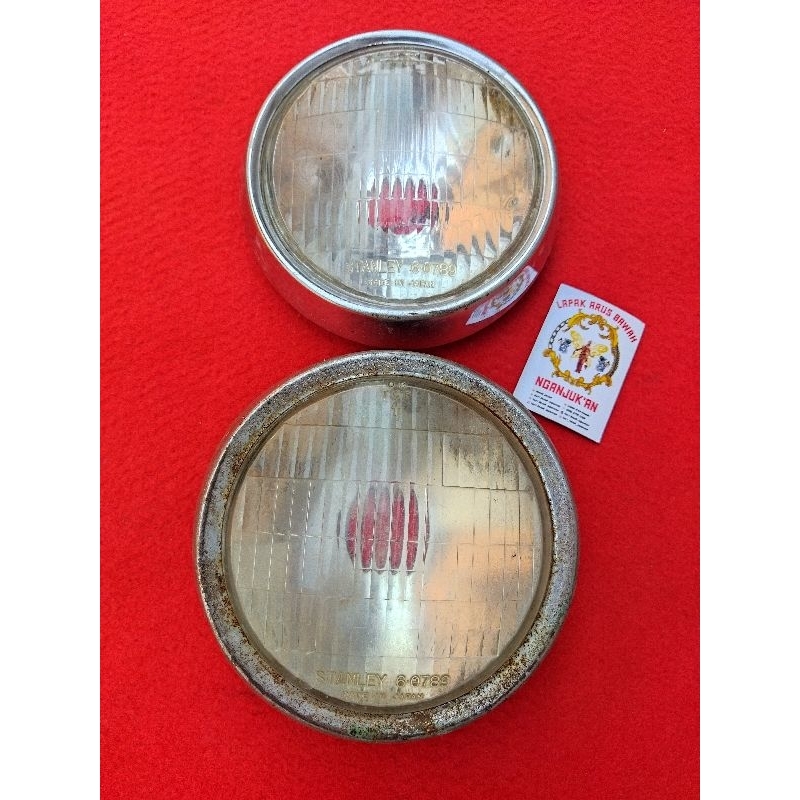 Kaca Reflektor Lampu Depan Gl 100 Platina Bulat K5 Original Sett Lis