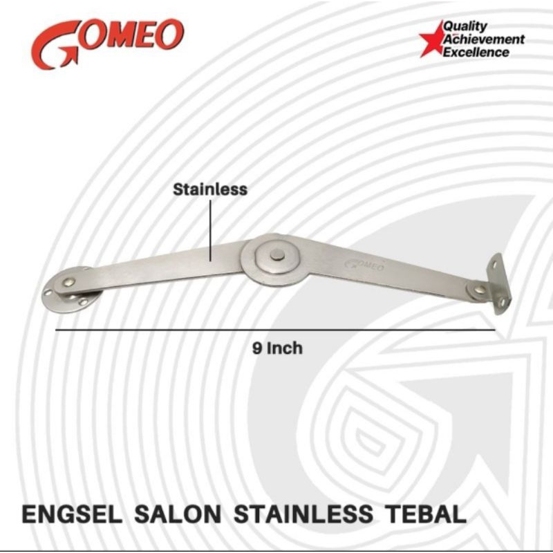 Engsel Salon 5" 9" inch Stainless Steel Sikutan Penahan Jendela
