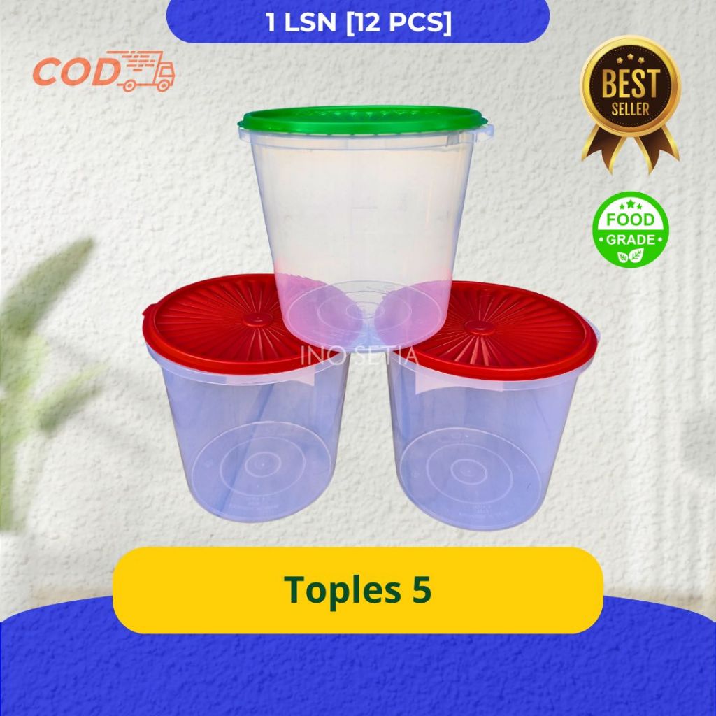 Toples Ukuran 5 Liter Plastik Bening  toples Serba Guna Toples Kerupuk Toples Alexish Toples 5 liter