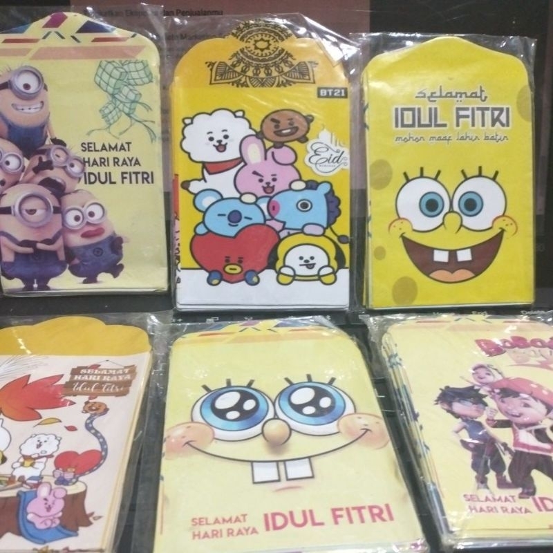 

Amplop Lebaran Hari Raya Idul Fitri Pendek Angpau Hari Raya Idul Fitri Karakter Uang Lipat 1 kali isi 10 Lembar