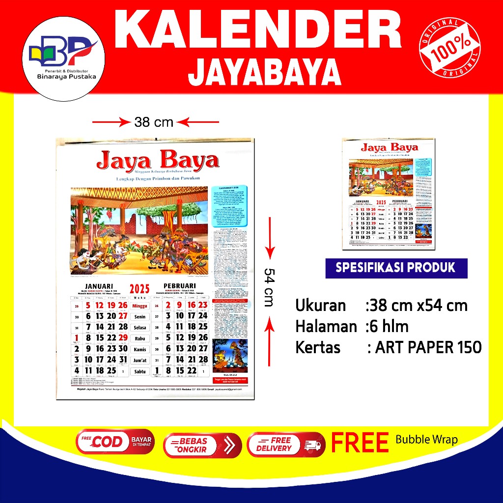 

Kalender Dinding Jayabaya 2025/Kalender jawa