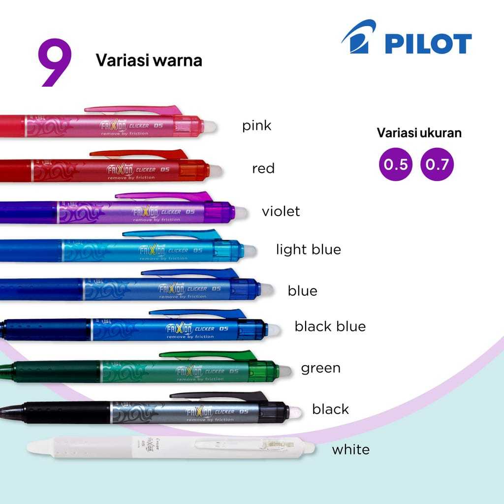 BOLPEN PILOT FRIXION (bolpen bisa dihapus) erasable pen