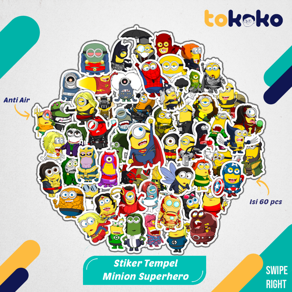 

Stiker Cutting Minion Superhero Anime Kartun Film Paper Vinyl Dekorasi Laptop Koper Tumbler Kulkas