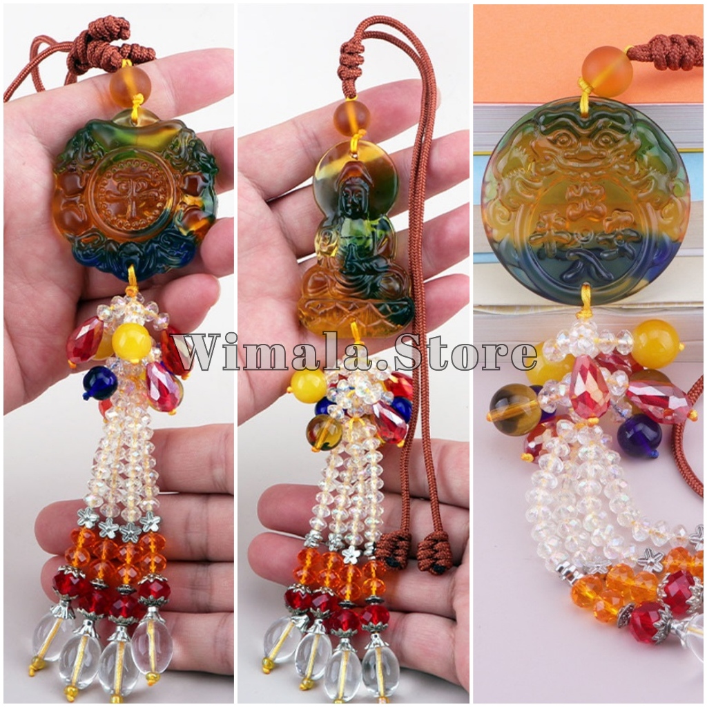 Dekorasi Gantungan Spion Mobil Crystal Pi Xiu Kwan Im Aksesoris Mobil / Rumah Car Pendant Feng Shui