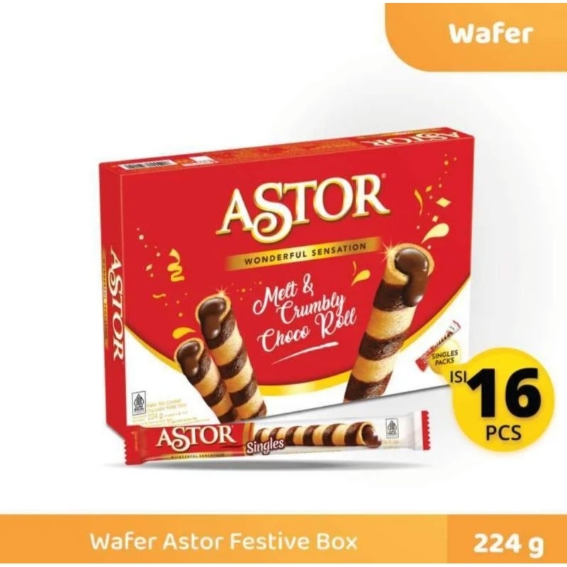 

Astor Wafer Stick Double Chocolate Box 224 gr / biskuit wafer astor coklat