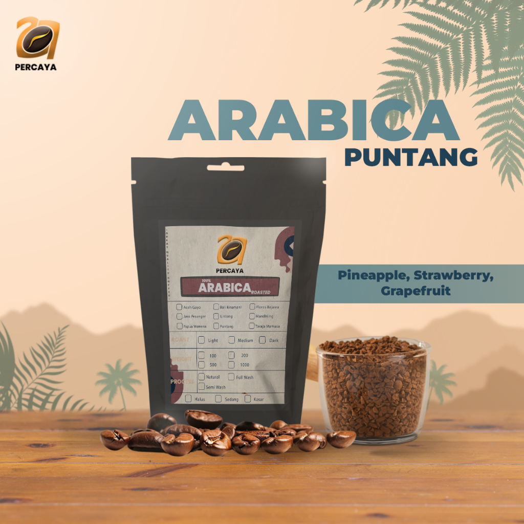 

PER-CA-YA Kopi - Roast Bean Arabika Gunung Puntang Medium - 100GR