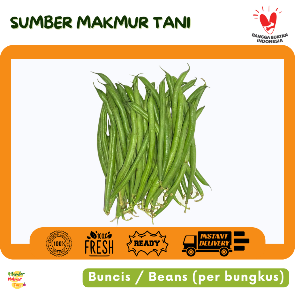 

Buncis Segar 250 gr / Green Beans Fresh / Sayur Sehat Kaya Serat dan Nutrisi / Fresh String Beans / Sayuran Lokal Berkualitas Langsung dari Petani – Sumber Makmur Tani