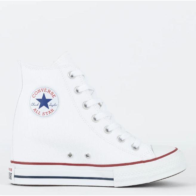 Converse Chuck Taylor All Star Wedge Platform Lifted Height Classic Canvas Hi White