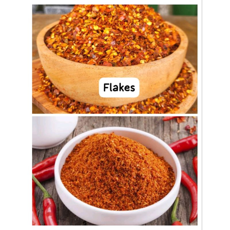 

Cabe Flakes kering l cabe bubuk kering l Cabe Biji kasar kering super grade A 1000gr/1kg bisa untuk Chilli oil