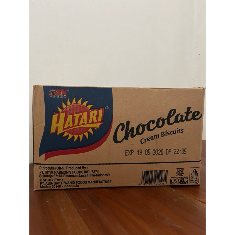 

Hatari Chocolate Cream Biscuits Kardus/Karton isi 21packs