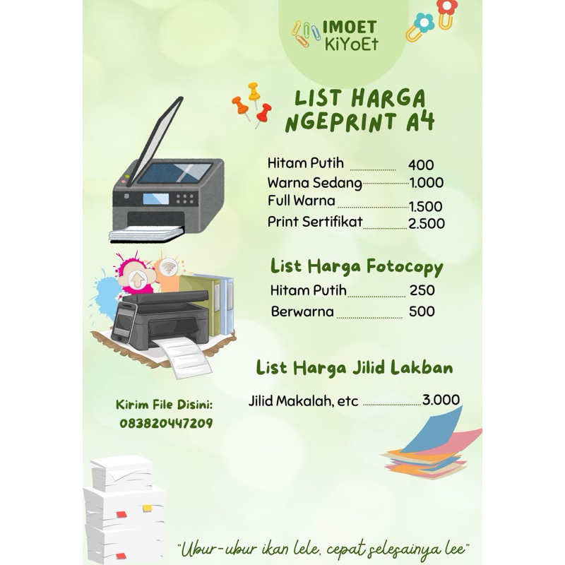 

Print dan Fotocopy uk Kertas A4
