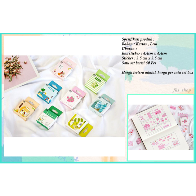 

50Pcs Stiker Aesthetic Scrapbook Sticker Deco Stiker Lucu Stiker Jurnal Life Style Sticker Set