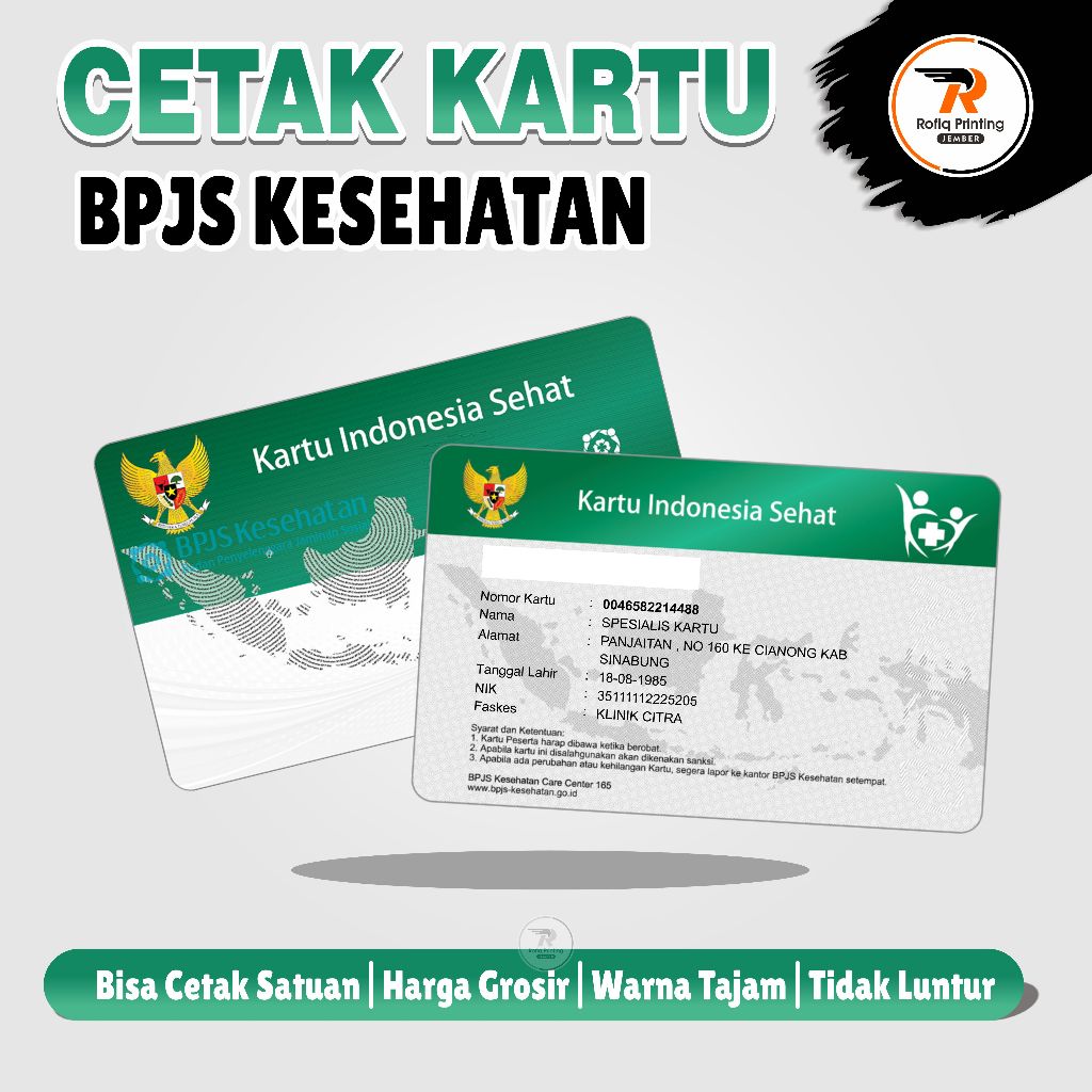 

Cetak Kartu BPJS - Satuan Tanpa Minimal Order- Langsung jadI