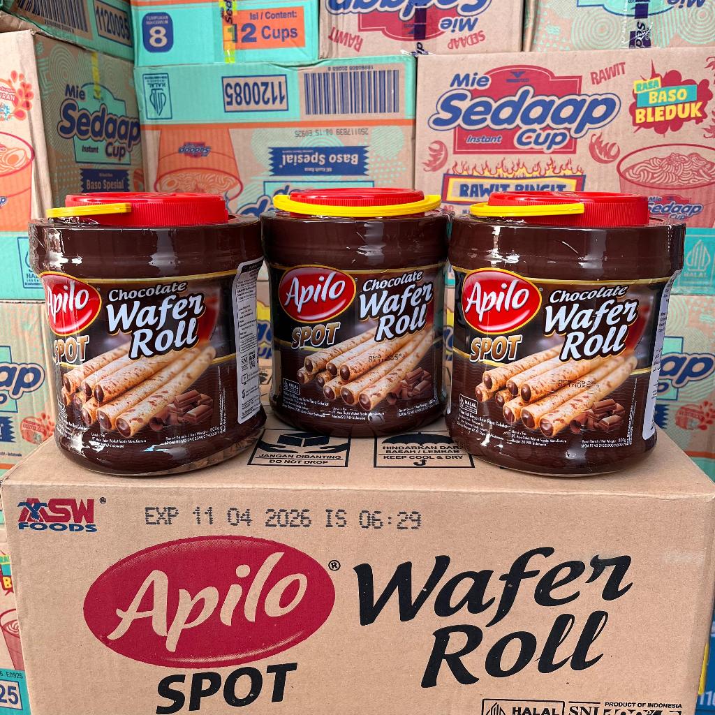 

apillo wafer roll 500 gram 1 dus isi 6 toples