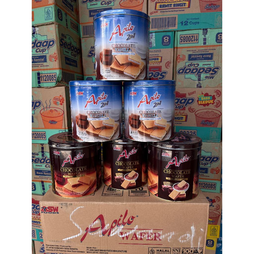 

apillo wafer cream 290 gram 1 dus isi 6 kaleng
