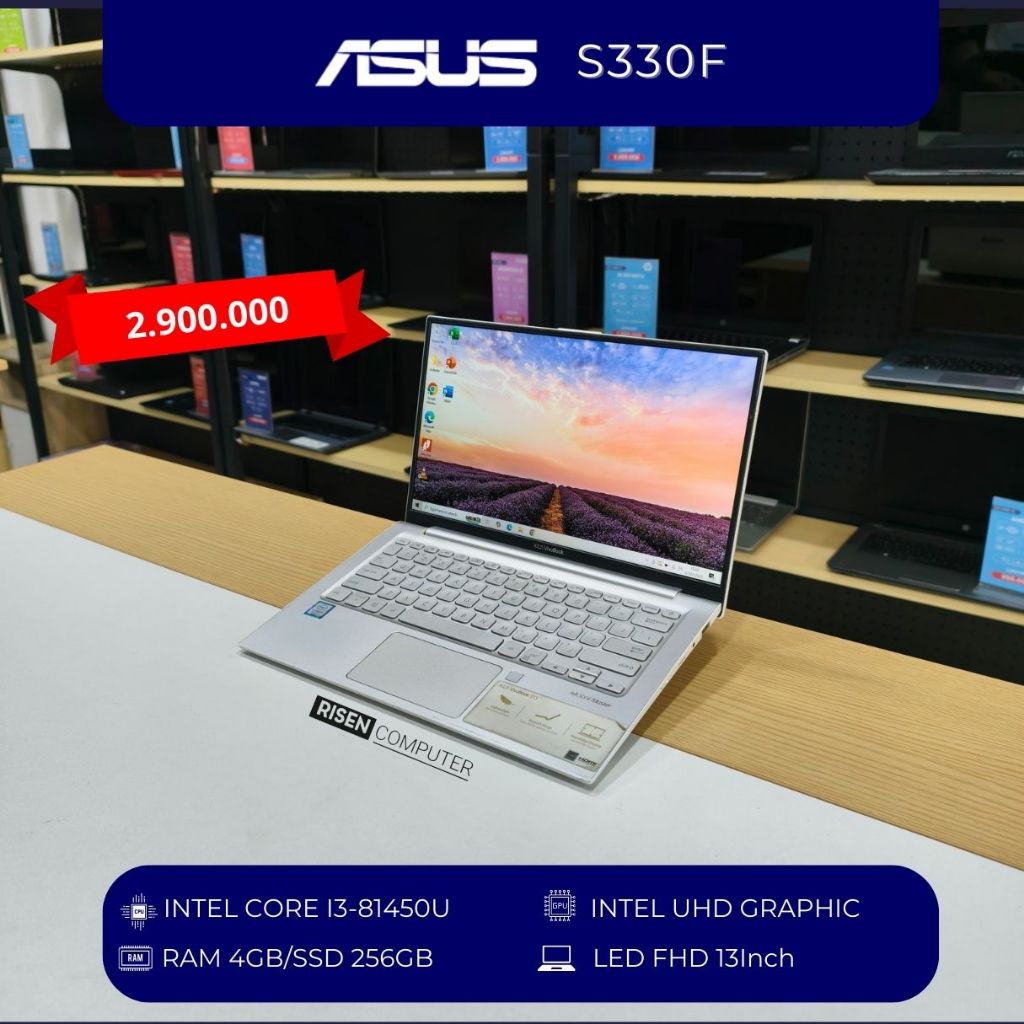 LAPTOP ASUS S330F INTEL CORE I3-81450U RAM 4GB SSD 256GB FHD 13.3inch Keyboard Backlit Notebook seke