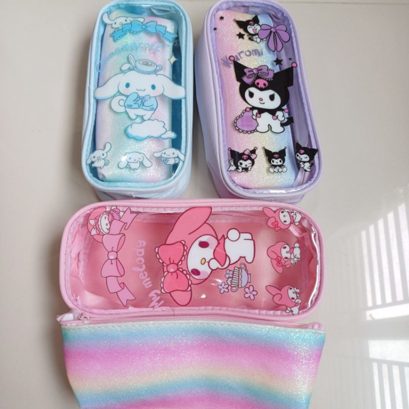 

Kotak pensil case 2in1 Pvc glitter sanrio KP002 CINNAMOROLL KUROMI MY MELODY