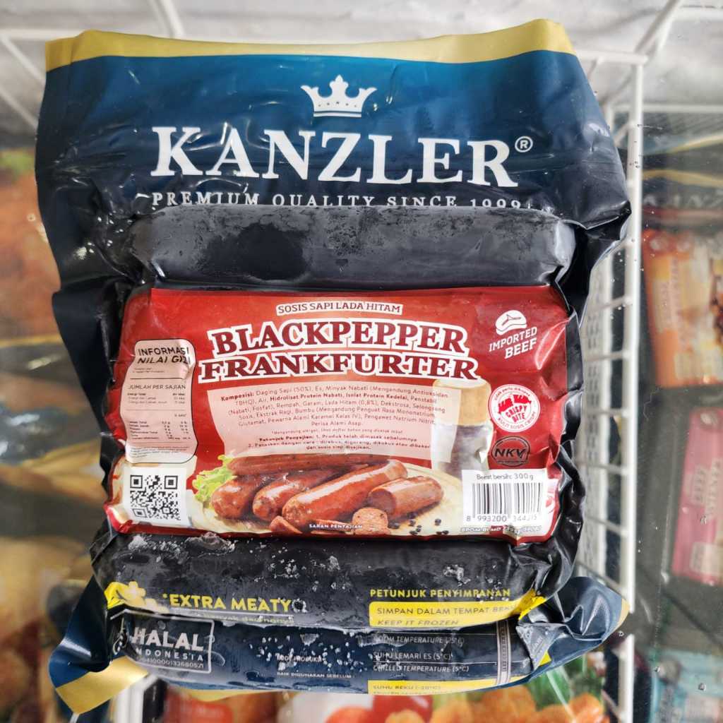 

Kanzler Sosis Beef Blackpepper Frankfurter 6pcs 300gr