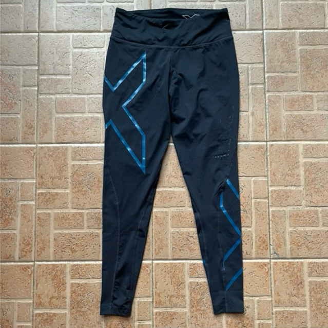 Legging Long Compression 2XU Women’s Mid Rise Black Ice Blue Original size XS