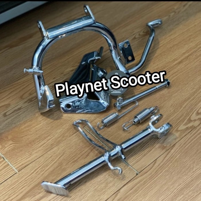 Standar Samping & Tengah Original Vespa Matic Vespa S LX Chrome