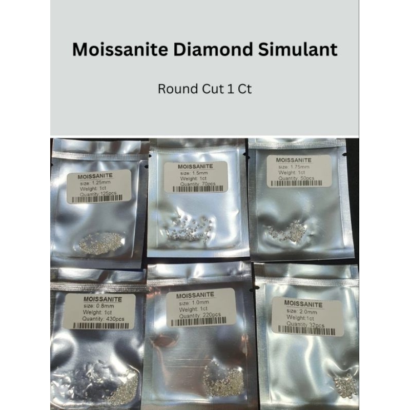 Diamond Moissanite Tabur White Round Cut 1 Pack