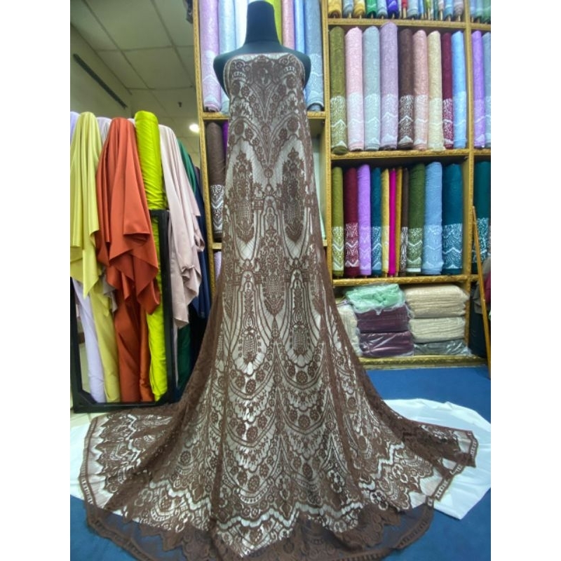 Kain Brokat Semi Francis Zara Katun Halus Lembut/Semi Francis lace Cotton Quality Premium