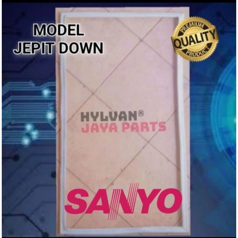 GASKET KARET PINTU BAWAH KULKAS SANYO SR-D180F MODEL JEPIT BAUT 96 X 53 CM