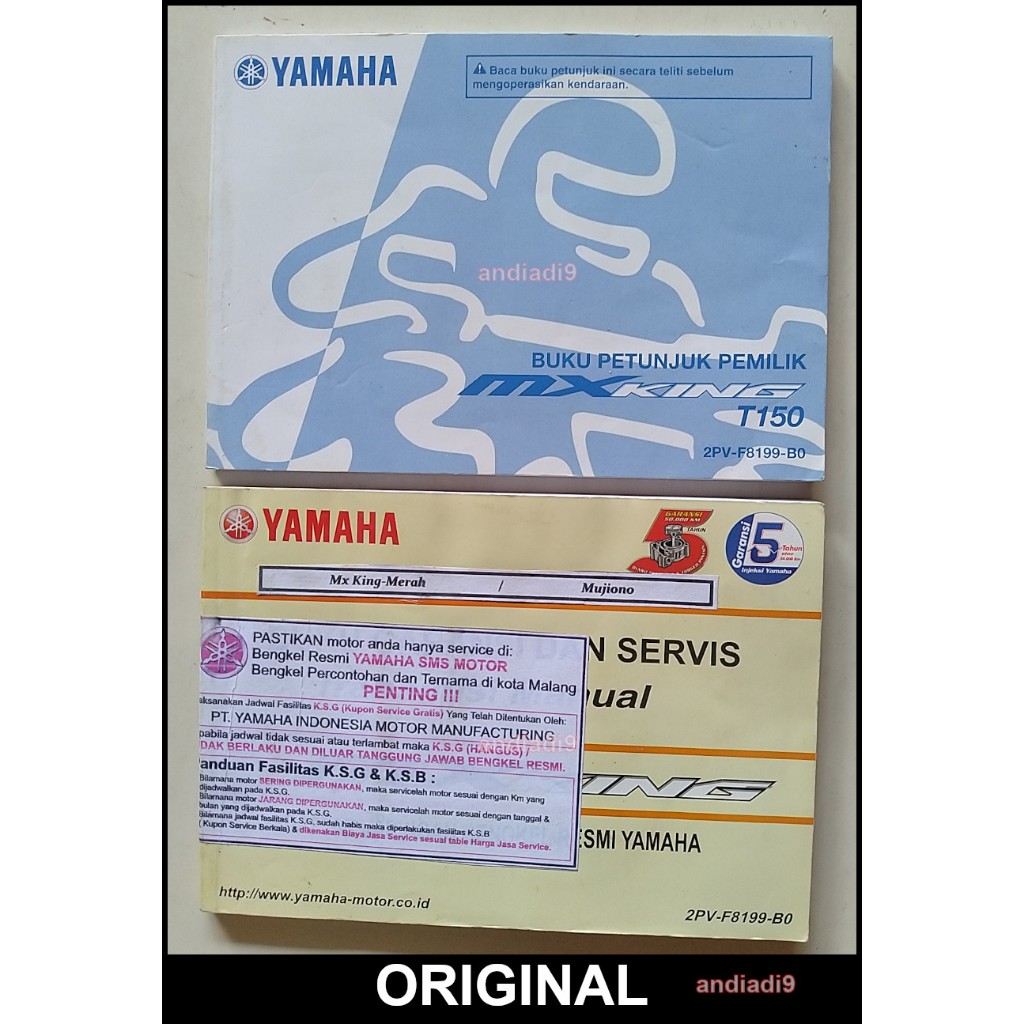 BUKU PETUNJUK PEMILIK SEPEDA MOTOR YAMAHA MXKING MX KING T150 2015 GARANSI DAN SERVIS TRANSMISI MANU