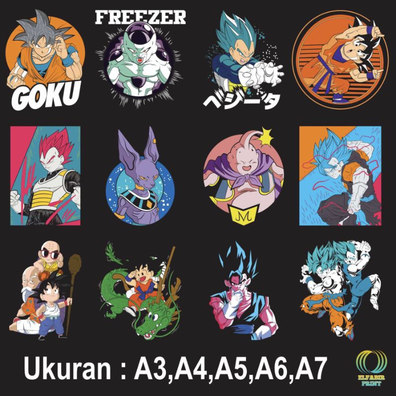 

Dtf Stiker Sablon Setrika Gambar Dragonball 2 Ukuran A3 A4 A5 A6 A7 Tinggal Tempel Atau Press