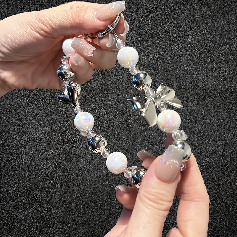 UCase Colorful lanyard HP keychain / mobile phone chain / beautiful HP lanyard / silver bow mobile p