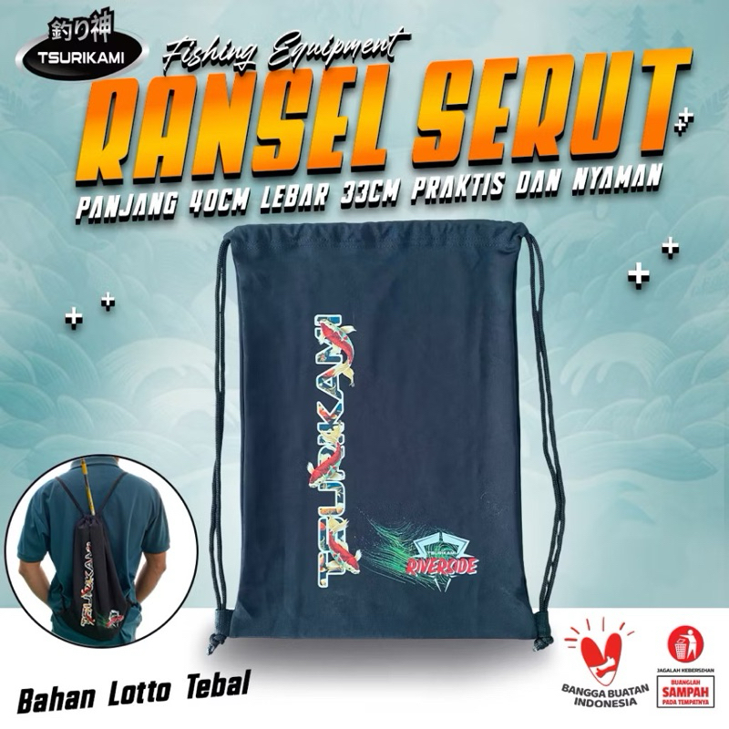 TAS PANCING RANSEL SERUT/TAS GENDONG SERUT TSURIKAMI UNTUK MEMBAWA PERLENGKAPAN PANCING