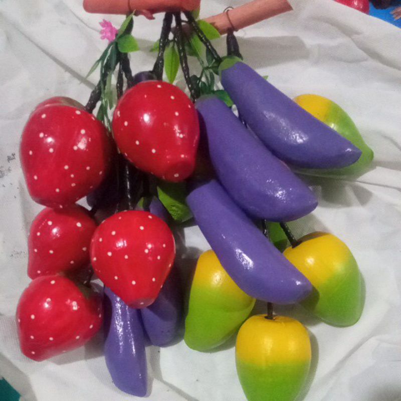 BUAH REPLIKA SAYUR REPLIKA KAYU MIANAN / BUAH MAINAN / SAYUR DAN BUAH BUATAN DARI KAYU / HIASAN DIND