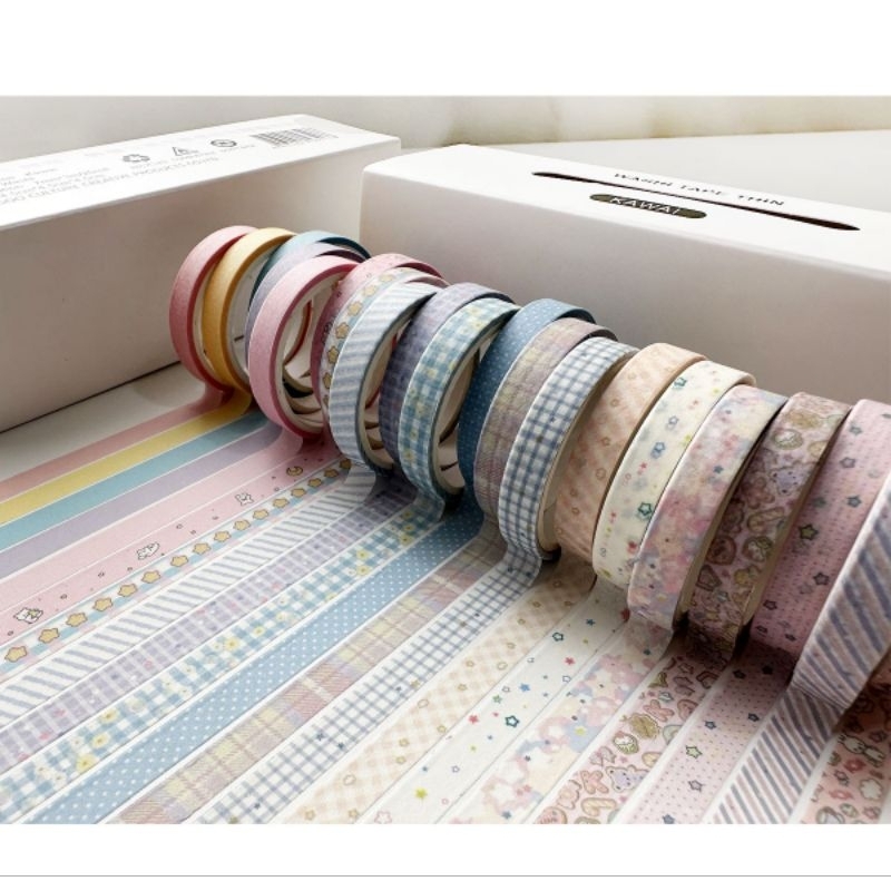 

20 roll washi tape thin vintage aesthetic muogoo