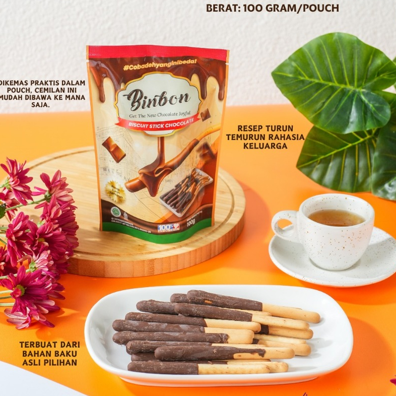 

Binbon Biscuit Stick Chocolate Pouch @100 Gr